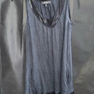 Express Dark Gray Tank Top with Shiny Trim